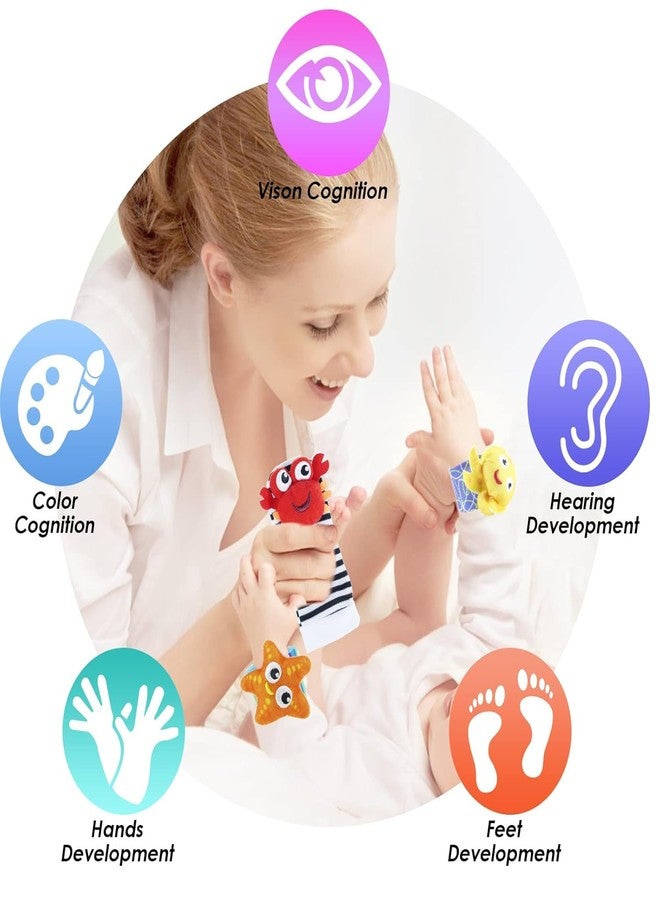 little PANDA Baby Rattle Toys Born Baby Cotton Socks and Wrist Rattle Newborn Foot Rattle Baby Essential Gift 0-3 3-6 0-6 6-12 Months (1 Pair Wristband) - Image 4